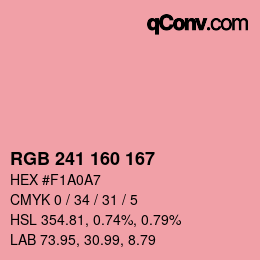 カラーコード: RGB 241 160 167 | qconv.com