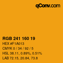 Color code: RGB 241 160 19 | qconv.com