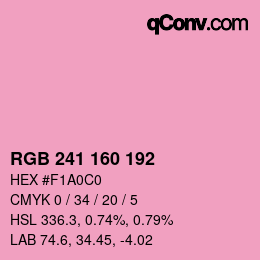 カラーコード: RGB 241 160 192 | qconv.com