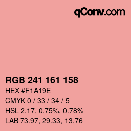 颜色代码: RGB 241 161 158 | qconv.com