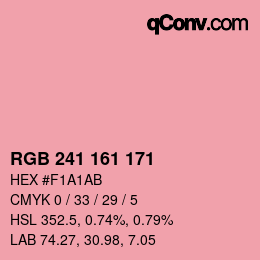 カラーコード: RGB 241 161 171 | qconv.com