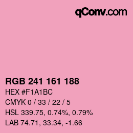 Color code: RGB 241 161 188 | qconv.com