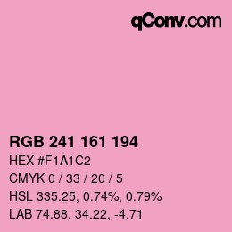 カラーコード: RGB 241 161 194 | qconv.com
