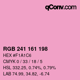 Color code: RGB 241 161 198 | qconv.com