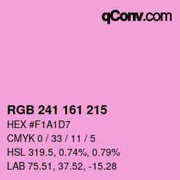 Color code: RGB 241 161 215 | qconv.com