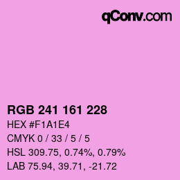 Color code: RGB 241 161 228 | qconv.com