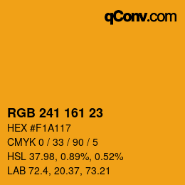 Color code: RGB 241 161 23 | qconv.com