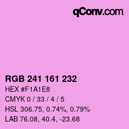 Color code: RGB 241 161 232 | qconv.com
