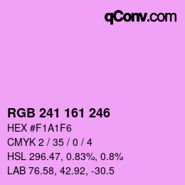 Color code: RGB 241 161 246 | qconv.com