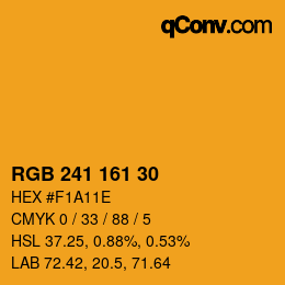 カラーコード: RGB 241 161 30 | qconv.com