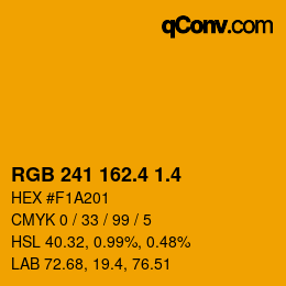 カラーコード: RGB 241 162.4 1.4 | qconv.com