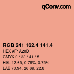 カラーコード: RGB 241 162.4 141.4 | qconv.com