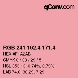 カラーコード: RGB 241 162.4 171.4 | qconv.com