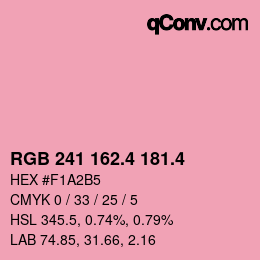 カラーコード: RGB 241 162.4 181.4 | qconv.com