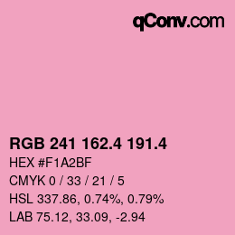 カラーコード: RGB 241 162.4 191.4 | qconv.com