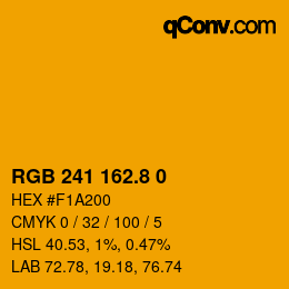カラーコード: RGB 241 162.8 0 | qconv.com