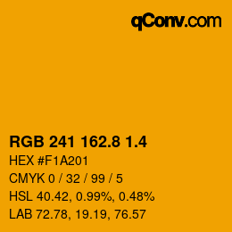 カラーコード: RGB 241 162.8 1.4 | qconv.com