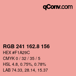 カラーコード: RGB 241 162.8 156 | qconv.com