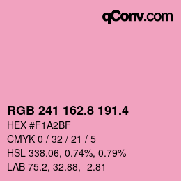 カラーコード: RGB 241 162.8 191.4 | qconv.com
