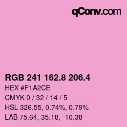 カラーコード: RGB 241 162.8 206.4 | qconv.com