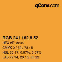 Color code: RGB 241 162.8 52 | qconv.com