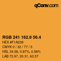 カラーコード: RGB 241 162.8 56.4 | qconv.com