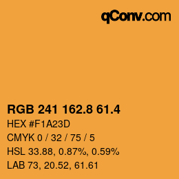 カラーコード: RGB 241 162.8 61.4 | qconv.com