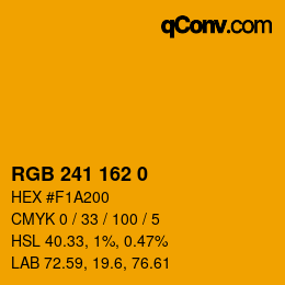 カラーコード: RGB 241 162 0 | qconv.com