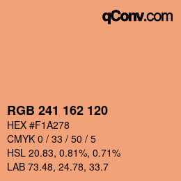 カラーコード: RGB 241 162 120 | qconv.com