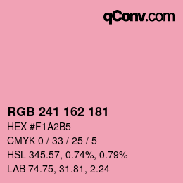 カラーコード: RGB 241 162 181 | qconv.com
