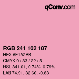 Color code: RGB 241 162 187 | qconv.com