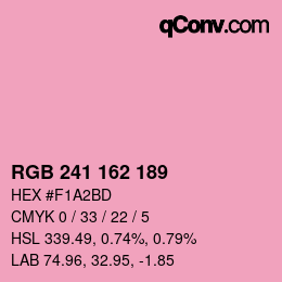 カラーコード: RGB 241 162 189 | qconv.com