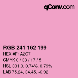 Color code: RGB 241 162 199 | qconv.com