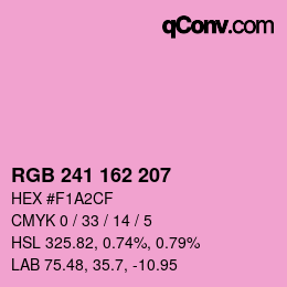 Color code: RGB 241 162 207 | qconv.com