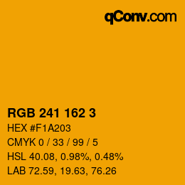 Color code: RGB 241 162 3 | qconv.com