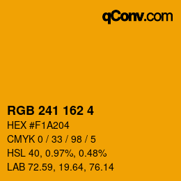 颜色代码: RGB 241 162 4 | qconv.com