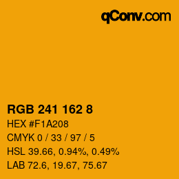 カラーコード: RGB 241 162 8 | qconv.com