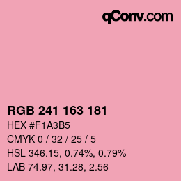 カラーコード: RGB 241 163 181 | qconv.com