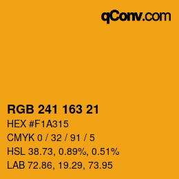 カラーコード: RGB 241 163 21 | qconv.com