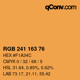 Color code: RGB 241 163 76 | qconv.com