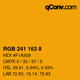 Color code: RGB 241 163 8 | qconv.com