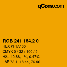 カラーコード: RGB 241 164.2 0 | qconv.com