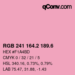 カラーコード: RGB 241 164.2 189.6 | qconv.com