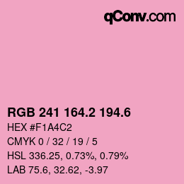 カラーコード: RGB 241 164.2 194.6 | qconv.com