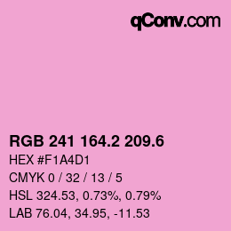 カラーコード: RGB 241 164.2 209.6 | qconv.com