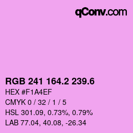 カラーコード: RGB 241 164.2 239.6 | qconv.com