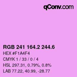 カラーコード: RGB 241 164.2 244.6 | qconv.com