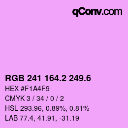 カラーコード: RGB 241 164.2 249.6 | qconv.com