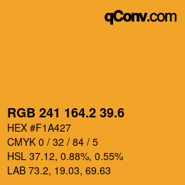カラーコード: RGB 241 164.2 39.6 | qconv.com