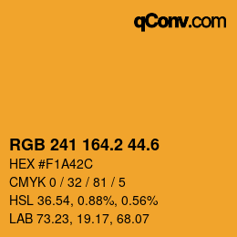 カラーコード: RGB 241 164.2 44.6 | qconv.com
